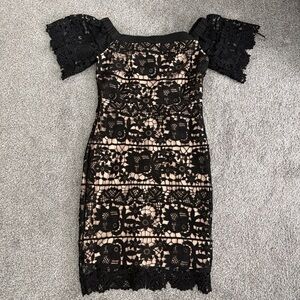Lulu's Black Lace Mini Dress